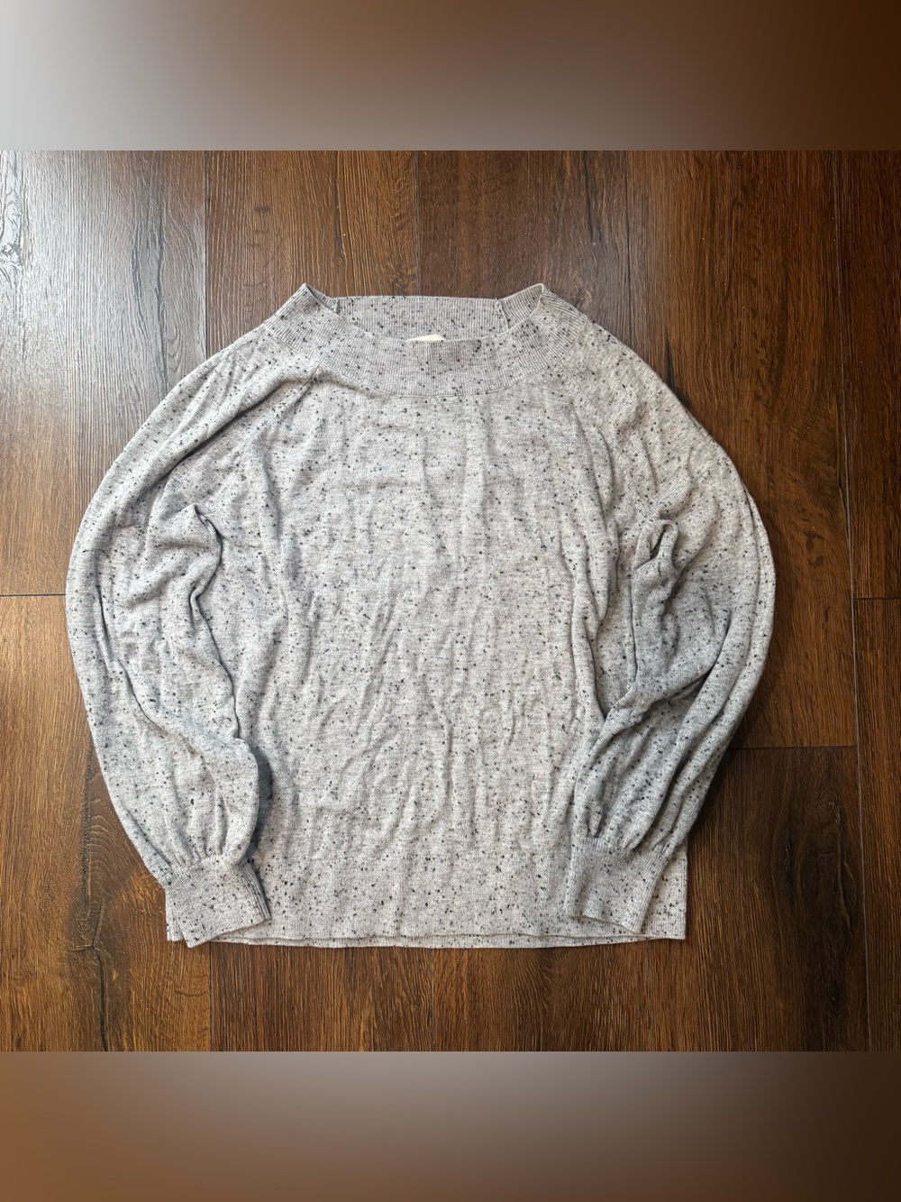 Women’s Light Gray Speckled Crewneck Sweater